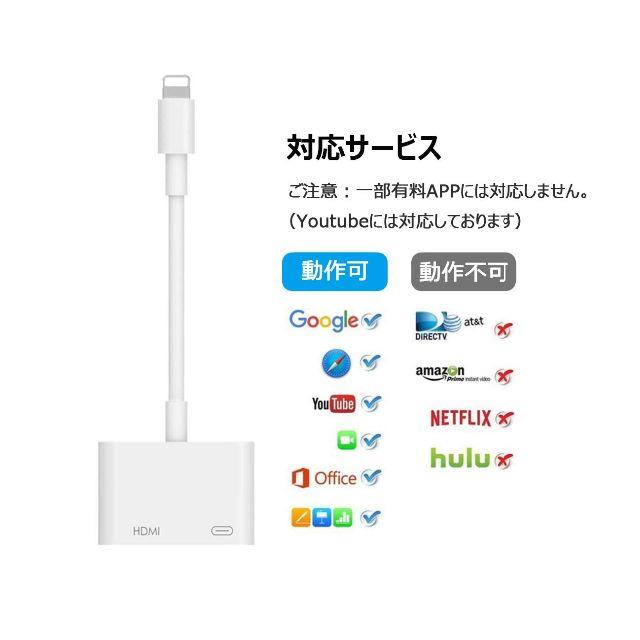 新品・送料無料 iPhone HDMI 変換 アダプタ ライトニング iPad スマホ/家電/カメラのテレビ/映像機器(その他)の商品写真