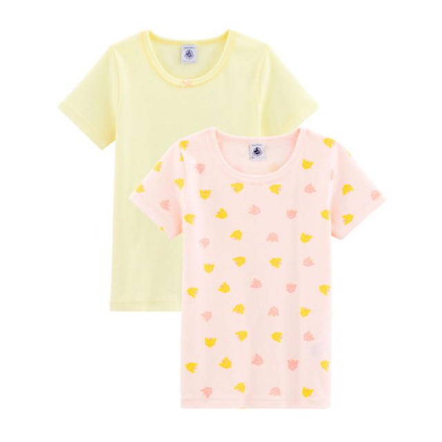 PETIT BATEAU(プチバトー)の 2020ss  3ans プチバトー プリント半袖Ｔシャツ２枚組_PY キッズ/ベビー/マタニティのキッズ服女の子用(90cm~)(Tシャツ/カットソー)の商品写真