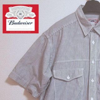 【あ様お買い上げ】/ヒッコリーストライプ/L/オーバーサイズのワークシャツ/(Tシャツ/カットソー(半袖/袖なし))