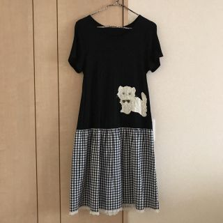 フランシュリッペ(franche lippee)のよちよちねこコンビワンピ(ひざ丈ワンピース)