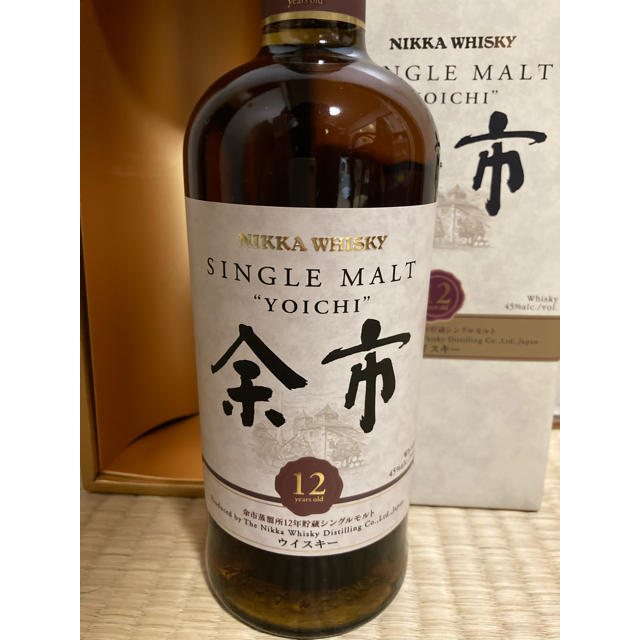 ニッカウヰスキー(ニッカウイスキー)のニッカ　余市　12年　箱付き　未開封 食品/飲料/酒の酒(ウイスキー)の商品写真