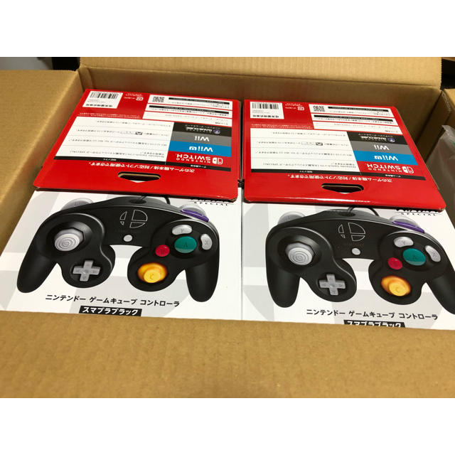 任天堂純正品】ゲームキューブコントローラ スマブラブラック(4個