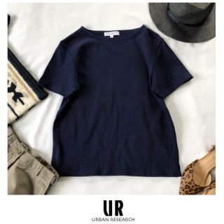 アーバンリサーチ(URBAN RESEARCH)のアーバンリサーチ　ボートネック　プルオーバー　Tシャツ　ネイビー(Tシャツ(半袖/袖なし))