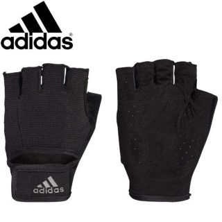 アディダス(adidas)の新品 Mサイズ adidas トレーニンググローブ・手袋 黒色 男女兼用 (トレーニング用品)