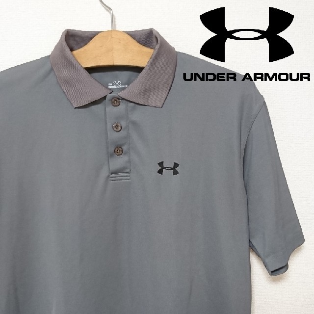 UNDER ARMOUR(アンダーアーマー)の【美品】アンダーアーマー ポロシャツ グレー Mサイズ メンズのトップス(ポロシャツ)の商品写真