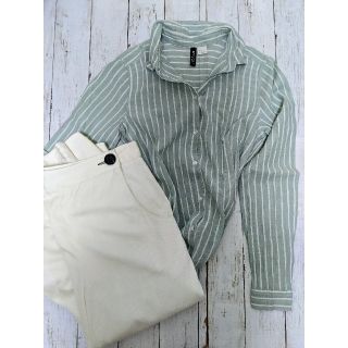 エイチアンドエム(H&M)のH&M　ストライプシャツ　S　レディース(シャツ/ブラウス(長袖/七分))