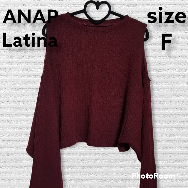 ANAP Latina(アナップラティーナ)の【新品未使用ﾀｸﾞ付】Latina/ｵｰﾊﾞｰｽﾘｰﾌﾞﾘﾌﾞﾆｯﾄ レディースのトップス(ニット/セーター)の商品写真