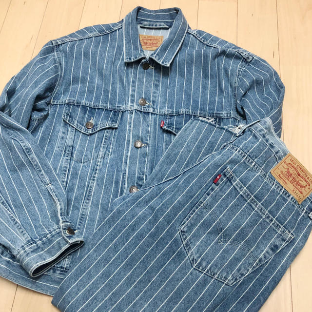 Supreme(シュプリーム)のsupreme levi's denim set up stripe メンズのジャケット/アウター(Gジャン/デニムジャケット)の商品写真