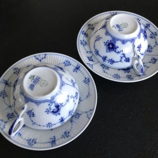 ロイヤルコペンハーゲン(ROYAL COPENHAGEN)のロイヤルコペンハーゲン　ティーカップ&ソーサー2個セット(食器)