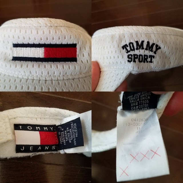 TOMMY HILFIGER(トミーヒルフィガー)の90's vintage TOMMY JEANS フラッグロゴ刺繍 サンバイザー スポーツ/アウトドアのゴルフ(その他)の商品写真