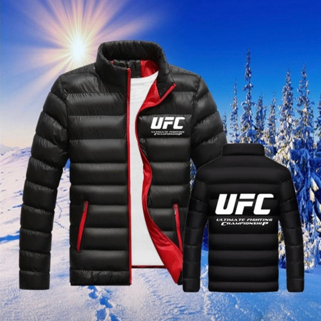 【超希少！ビッグサイズ一点限り】UFC フルジップジャケット　黒　赤　4XL メンズのジャケット/アウター(ナイロンジャケット)の商品写真