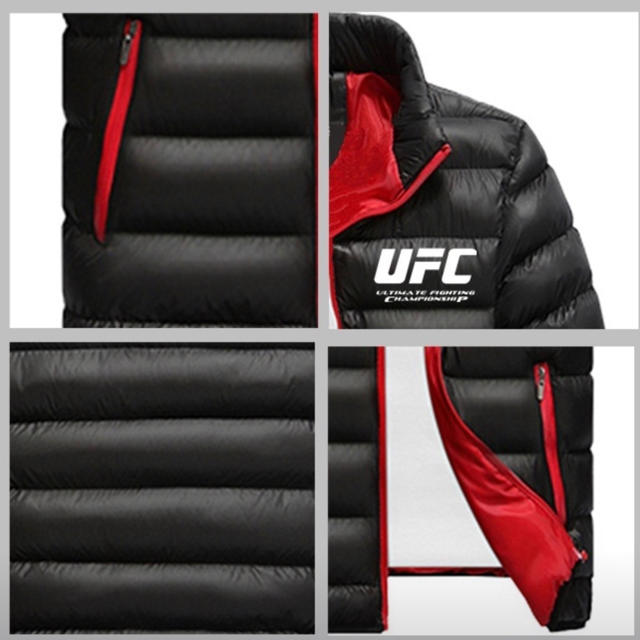 【超希少！ビッグサイズ一点限り】UFC フルジップジャケット　黒　赤　4XL メンズのジャケット/アウター(ナイロンジャケット)の商品写真