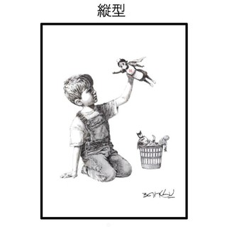 バンクシー ヒーロー A4 ポスター インテリア ブラック ホワイト (アート/写真)