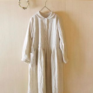 ネストローブ(nest Robe)のはりしごとfuku さん 丸襟 リネンワンピース (ひざ丈ワンピース)