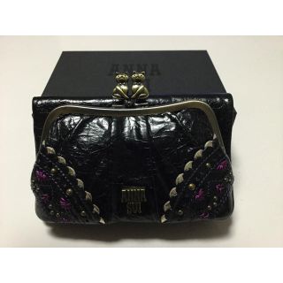 アナスイ(ANNA SUI)の【新品】アナスイ ネコ がま口 折り財布 トークトゥハー ブラック(財布)