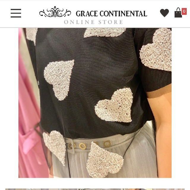 GRACE CONTINENTAL(グレースコンチネンタル)の専用です🌹グレースコンチネンタルハートスパントップ レディースのトップス(カットソー(半袖/袖なし))の商品写真