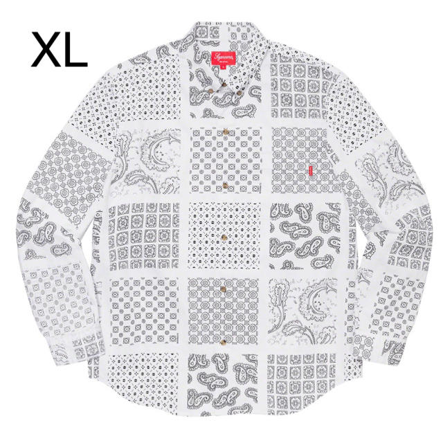 Supreme Paisley Grid Shirt white XLシャツ