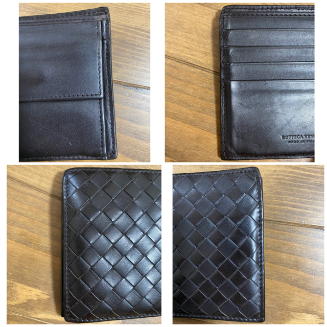 Bottega Veneta(ボッテガヴェネタ)の【正規品】BOTTEGA VENETA 二つ折り財布　ダークブラウン メンズのファッション小物(折り財布)の商品写真