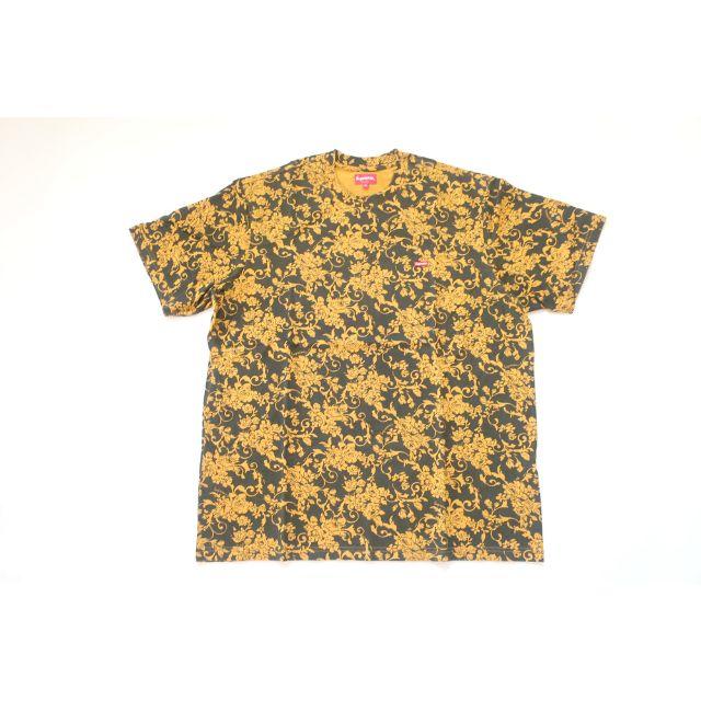 (M)Supreme Small Box Logo Tee花柄黒ボックスロゴ