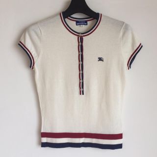 バーバリーブルーレーベル(BURBERRY BLUE LABEL)のバーバリーブルーレーベル ニット トップス ポロシャツ Tシャツ マリン(Tシャツ(半袖/袖なし))