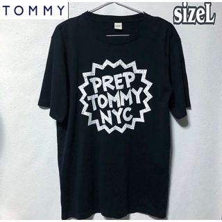 トミー(TOMMY)のsizeL◆匿名配送♢tommy◆Tシャツ フロントプリント ブラック(Tシャツ/カットソー(半袖/袖なし))