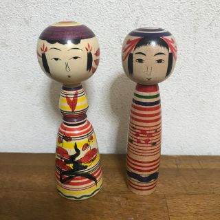 ちょこぱい様専用　こけし二体　中古品(置物)