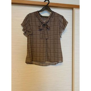 インデックス(INDEX)の☆yrk様ご専用☆美品　index ボウタイ ブラウス グレンチェック(シャツ/ブラウス(半袖/袖なし))