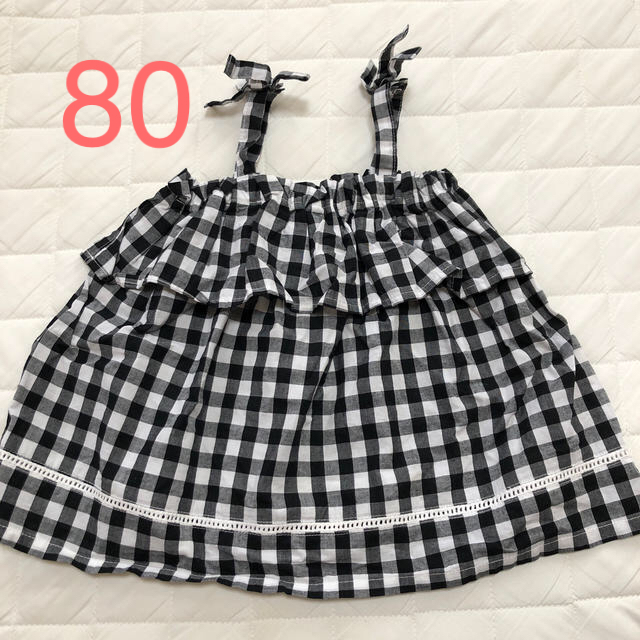 petit main(プティマイン)の♡専用♡ギンガムチェックワンピース　80 キッズ/ベビー/マタニティのベビー服(~85cm)(ワンピース)の商品写真