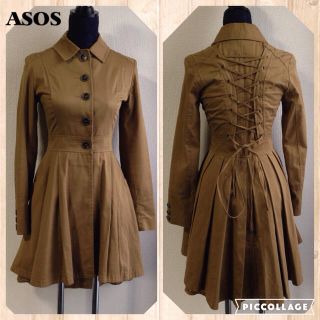 エイソス(asos)の美品♪♪ASOSバックレースアップコート(トレンチコート)