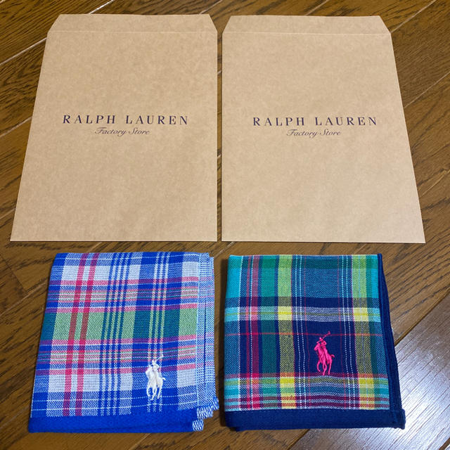 Ralph Lauren(ラルフローレン)の【新品　未使用】ラルフローレン タオルハンカチ 2枚 レディースのファッション小物(ハンカチ)の商品写真
