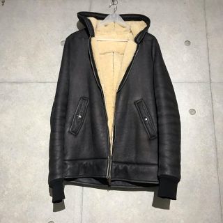 リックオウエンス(Rick Owens)のリックオウエンス　ムートンパーカー(レザージャケット)