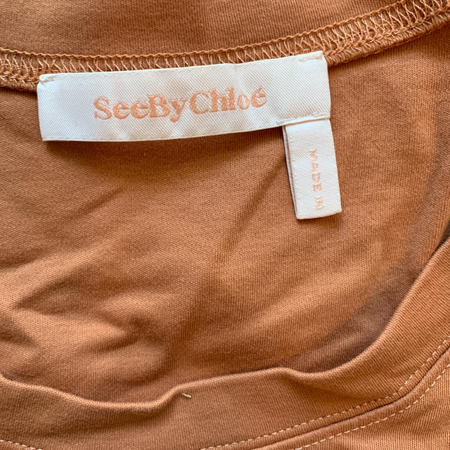 SEE BY CHLOE(シーバイクロエ)の美品シーバイクロエ　See by Chloe カットソー  Sサイズ　テラコッタ レディースのトップス(Tシャツ(長袖/七分))の商品写真