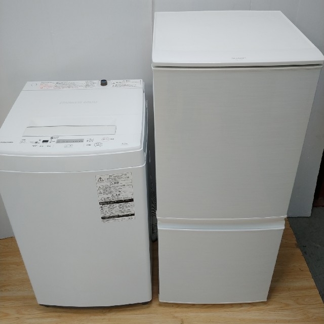 オシャレ 冷蔵庫 洗濯機 ホワイトセット どっちもドア ステンレスドラム 国産メーカー スマホ/家電/カメラ