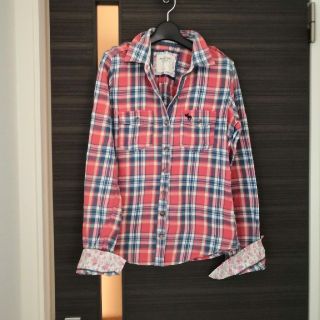 アバクロンビーアンドフィッチ(Abercrombie&Fitch)の送料込！アバクロンビー＆フィッチ アバクロ ムース刺繍 ネルシャツ(シャツ/ブラウス(長袖/七分))