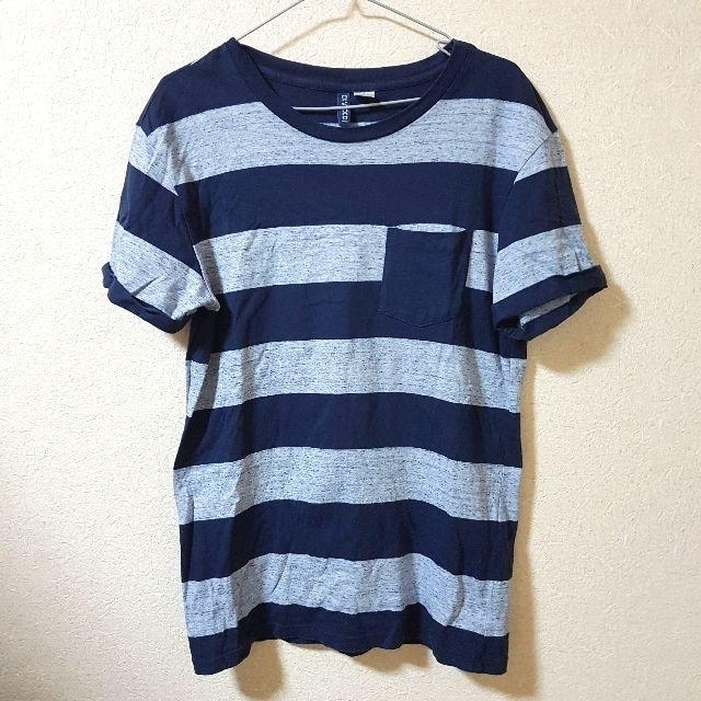 H&M(エイチアンドエム)の【値下げ】ボーダーTシャツ メンズのトップス(Tシャツ/カットソー(半袖/袖なし))の商品写真