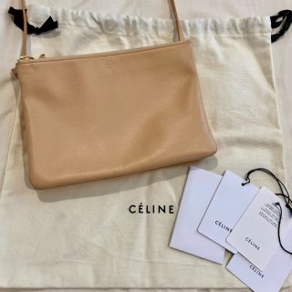 セリーヌ(celine)のセリーヌ トリオ ラージ ベージュ 旧ロゴ(ショルダーバッグ)