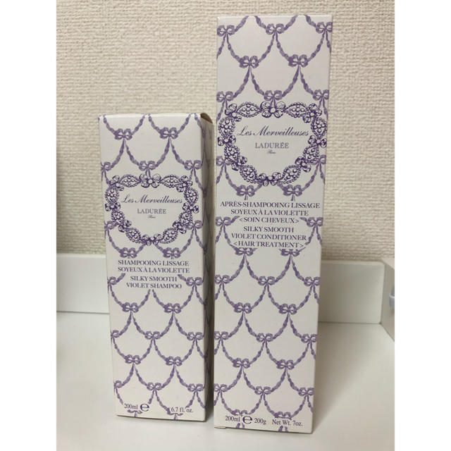 Les Merveilleuses LADUREE(レメルヴェイユーズラデュレ)の【ラデュレ】シルキースムース　ヴァイオレット　シャンプー＆コンディショナーセット コスメ/美容のヘアケア/スタイリング(シャンプー/コンディショナーセット)の商品写真