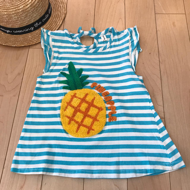 ボーダーカットソー120㎝ キッズ/ベビー/マタニティのキッズ服女の子用(90cm~)(Tシャツ/カットソー)の商品写真