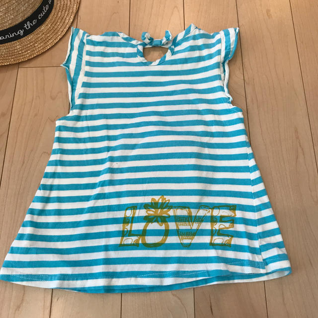 ボーダーカットソー120㎝ キッズ/ベビー/マタニティのキッズ服女の子用(90cm~)(Tシャツ/カットソー)の商品写真