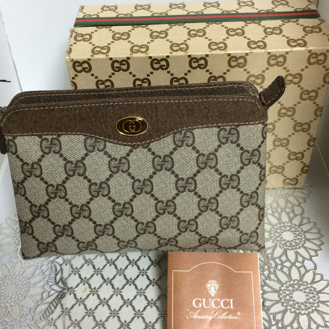 Gucci(グッチ)の新品 オールド グッチ ポーチ(箱付き) レディースのバッグ(クラッチバッグ)の商品写真