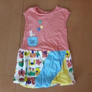 プチジャム(Petit jam)の美品♪プチジャムのかわいいうさぎさんのバルーンチュニックワンピース100cm♪(ワンピース)