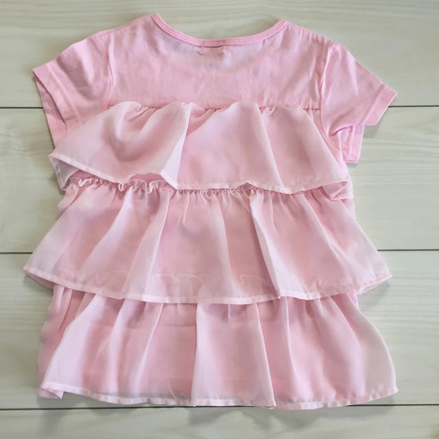 110cm ピンク半袖 キッズ/ベビー/マタニティのキッズ服女の子用(90cm~)(Tシャツ/カットソー)の商品写真