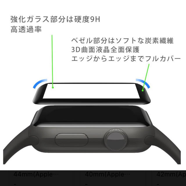 apple watch 5 40mm ガラスフィルム スマホ/家電/カメラのスマホアクセサリー(保護フィルム)の商品写真