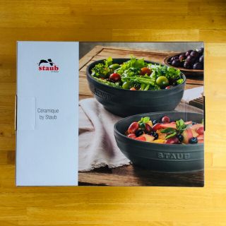 ストウブ(STAUB)の【コロ様専用】ストウブ オーバルボウルセット 23cm&27cm  マットグレー(食器)