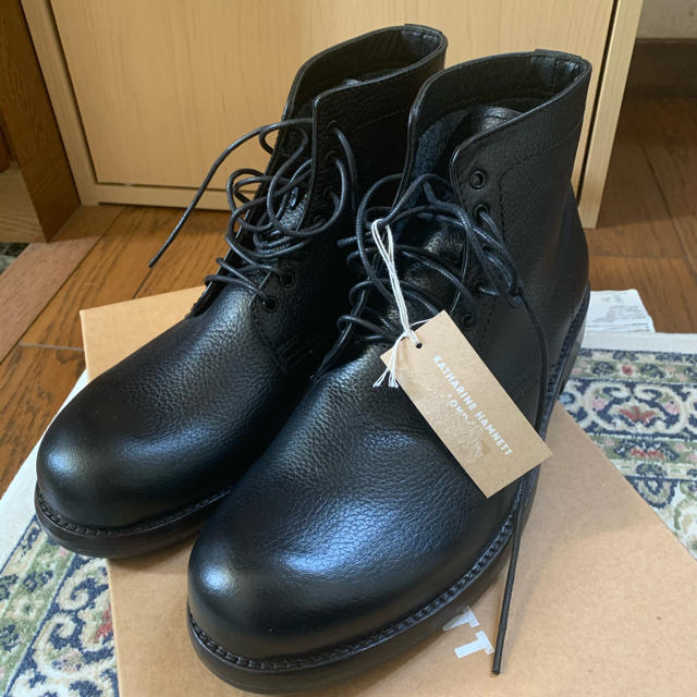 最安値挑戦!】 Katharine Hamnett London黒のメンズレザーブーツ