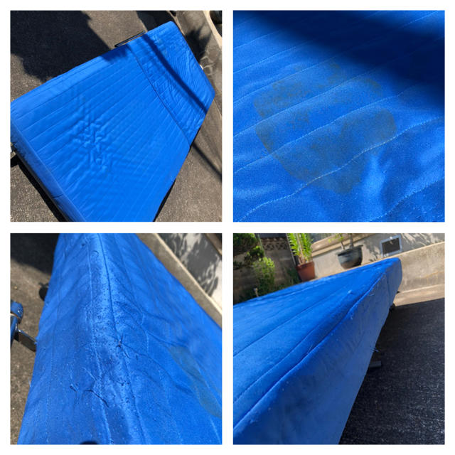 折り畳みベッド　ブルー インテリア/住まい/日用品のベッド/マットレス(簡易ベッド/折りたたみベッド)の商品写真
