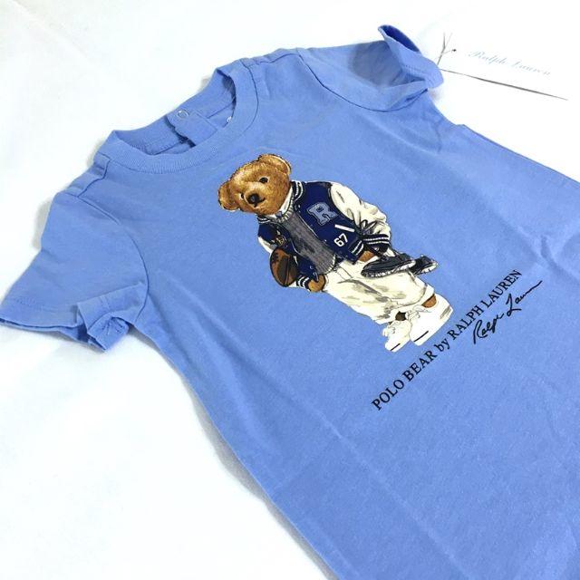 Ralph Lauren(ラルフローレン)のフットボールクマスポーティーショートオールロンパース／3M キッズ/ベビー/マタニティのベビー服(~85cm)(ロンパース)の商品写真