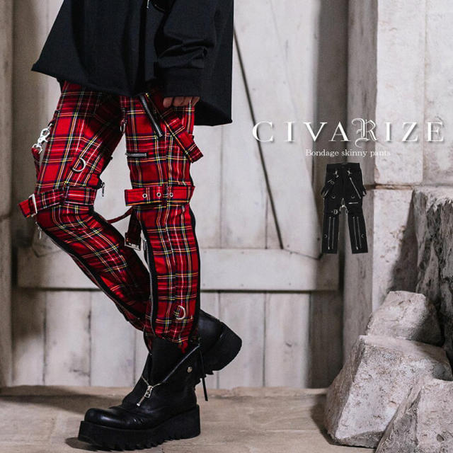 マリル様専用　CIVARIZE ボンテージスキニー　Red メンズのパンツ(その他)の商品写真