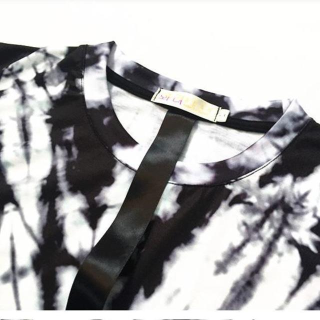 タイダイ染Ｔ◆オーバーサイズ長袖M/ブラック メンズのトップス(Tシャツ/カットソー(七分/長袖))の商品写真