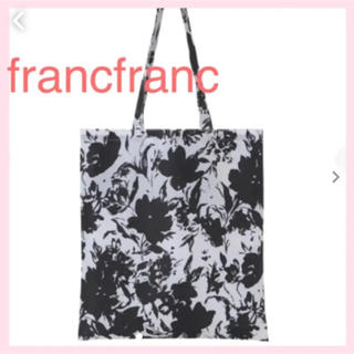 フランフラン(Francfranc)のフランフラン エコバッグ 花柄 モノトーン(エコバッグ)